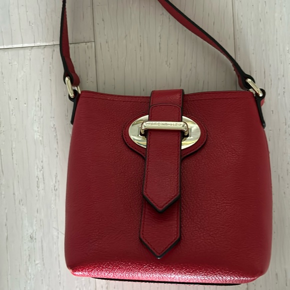 Small red leather Karen Millen handbag/cross body - Picture 1 of 3